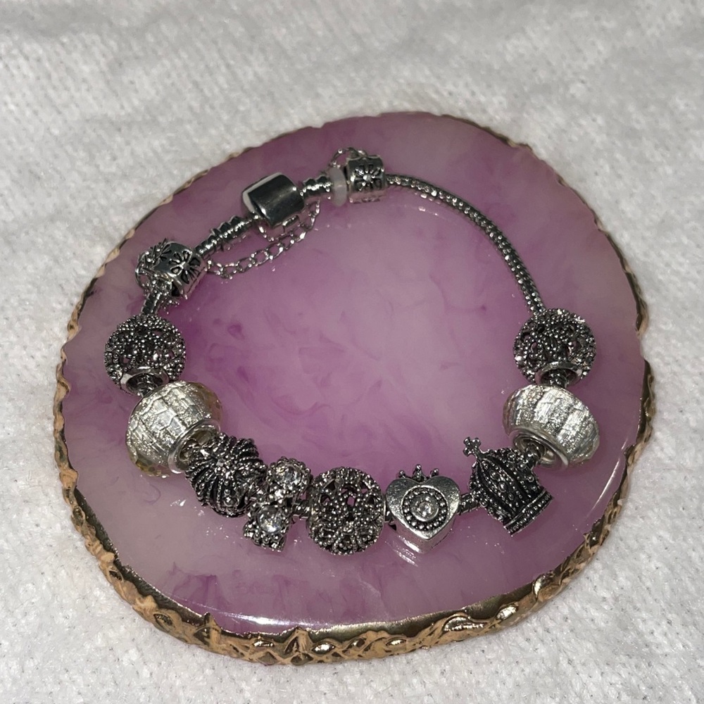 Silver charm bracelet